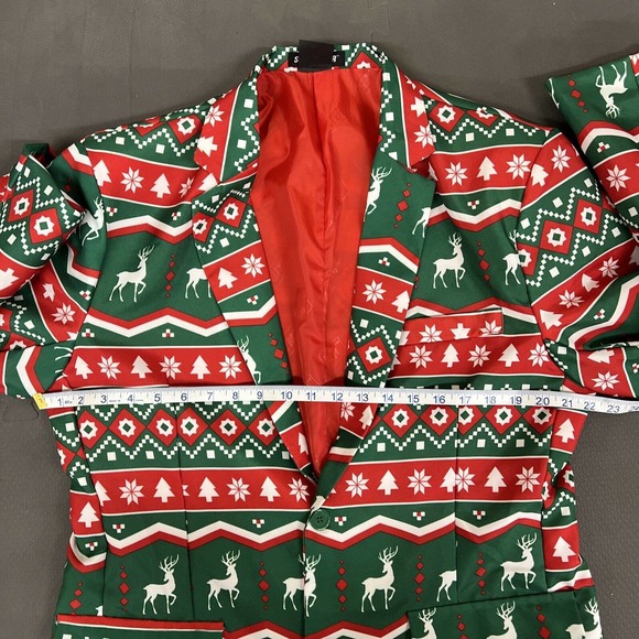 Suitmeister Christmas Mens Suit Blazer Tie Pants Sizes Lg/XL NWT Red, Green, Wht - Picture 7 of 15